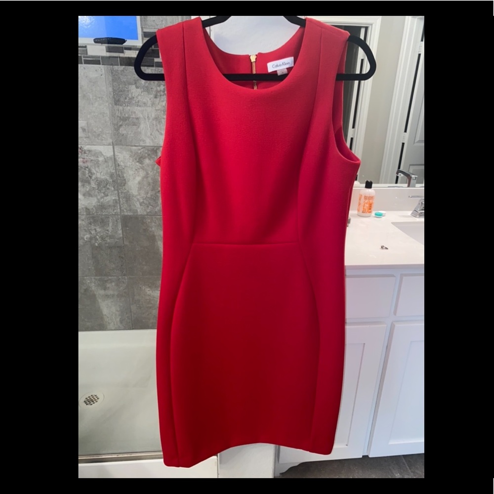 Calvin Klein Red Shift Dress